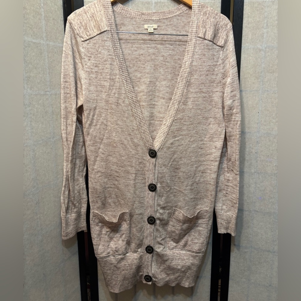 AERIE Oversized Cotton Button Up Cardigan Sweater